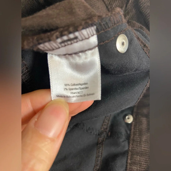 St.  Johns Bay Pants Women Brown Corduroy Straight Leg Cotton Pockets Sz 12 - Picture 9 of 13